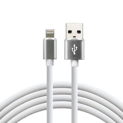 USB Silikonkabel-Lightning/iPhone everActive CBS-1IW 100cm med stöd för snabbladdning upp till 2, 4A Vit