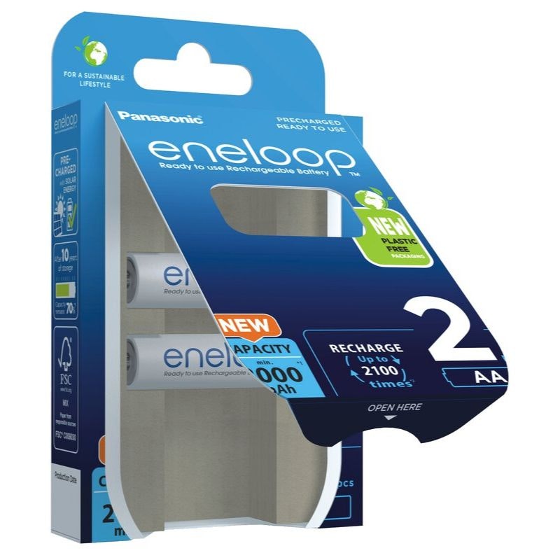 2 x Panasonic Eneloop R6 AA 2000mAh, BK-3MCDE