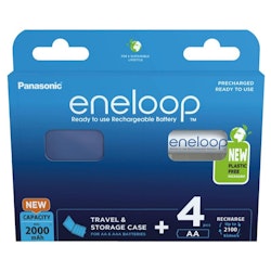 Uppladdningsbara batterier Panasonic Eneloop Ni-MH 2000mAh BK-3MCDEC4BE, 4-pack med box