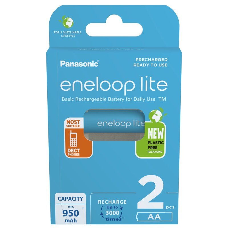 Uppladdningsbara batterier 2 x Panasonic Eneloop Lite NEW R6/AA 950mAh