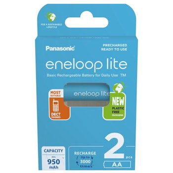 Uppladdningsbara batterier 2 x Panasonic Eneloop Lite NEW R6/AA 950mAh