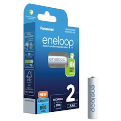 Uppladdningsbara batterier 2 x Panasonic Eneloop R03 AAA 800mAh, BK-4MCDE