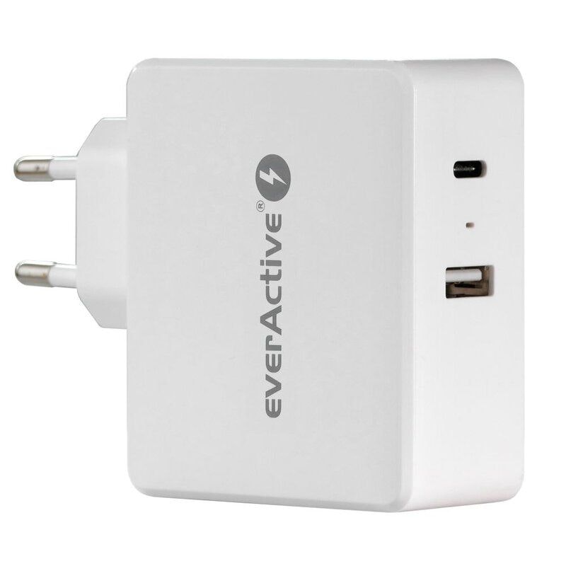 everActive SC-600Q nätverksladdare med USB QC3.0 och USB-C PD 63W-port