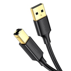 Ugreen USB Typ B skrivarkabel (hane) - USB 2.0 (hane) 480 Mbps 1,5 m svart