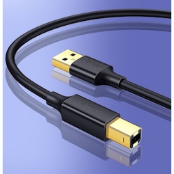 Ugreen USB Typ B skrivarkabel (hane) - USB 2.0 (hane) 480 Mbps 1,5 m svart