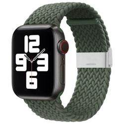 Klockarmband med flätat GRÖNT tygband för Apple Watch Ultra / 8/7/6 / SE / 5/4/3/2 (49 mm / 45 mm / 44 mm / 42 mm)