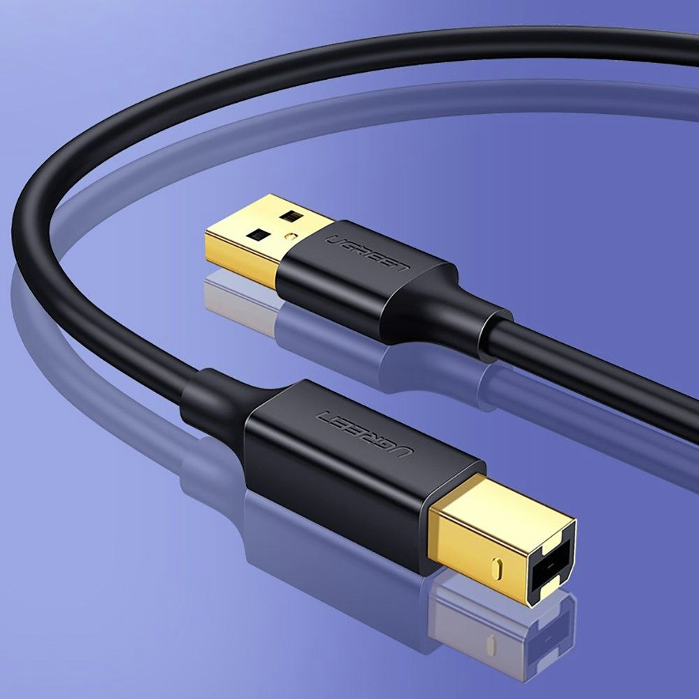 Ugreen USB Typ B skrivarkabel (hane) - USB 2.0 (hane) 480 Mbps 1 m svart