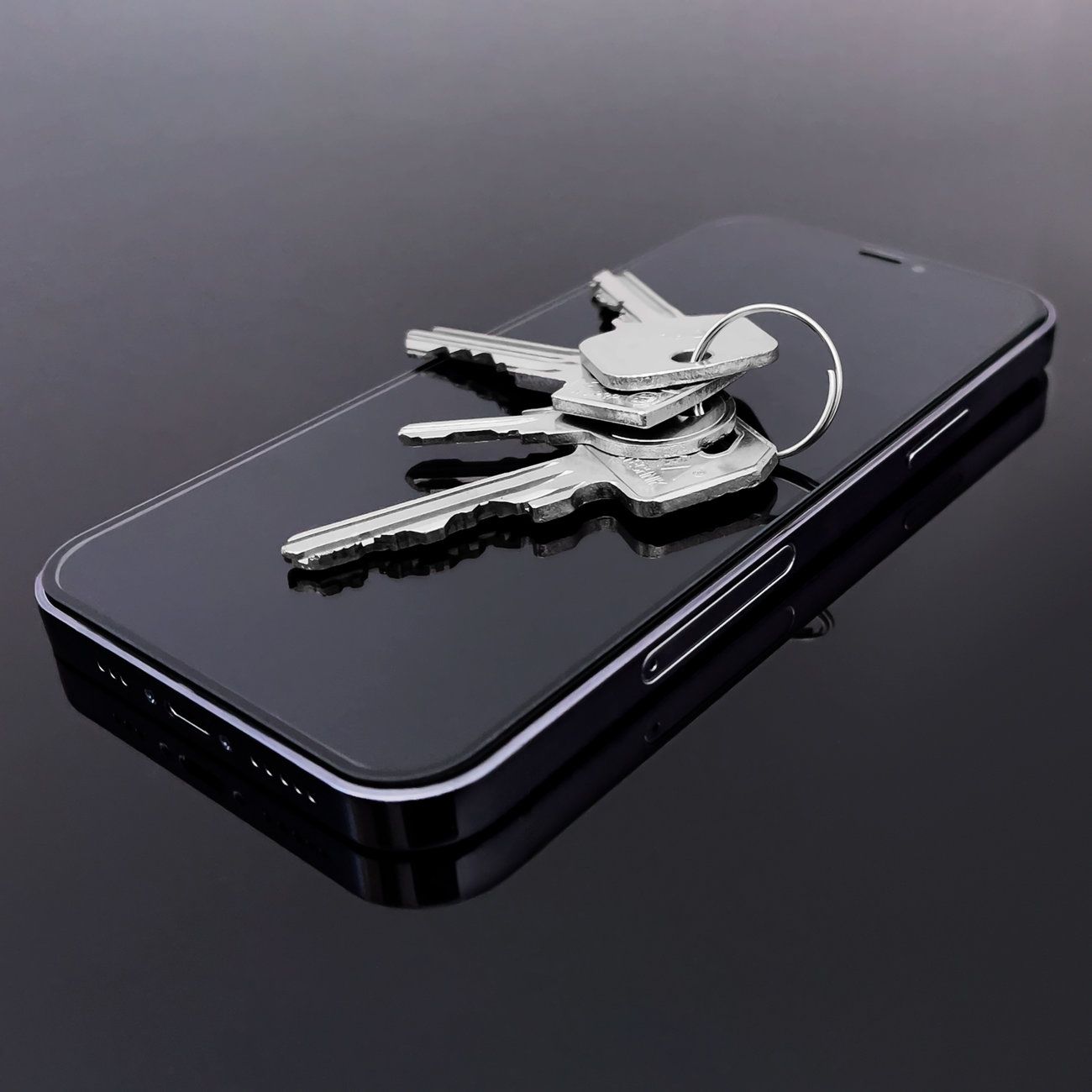 Wozinsky iPhone 14 Pro Max Skärmskydd Heltäckande Härdat Glas bild med nycklar