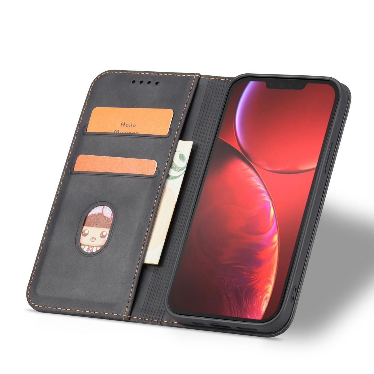 Magnet Fancy Case fodral för iPhone 14 Pro Max flip cover plånboksställ svart bild4