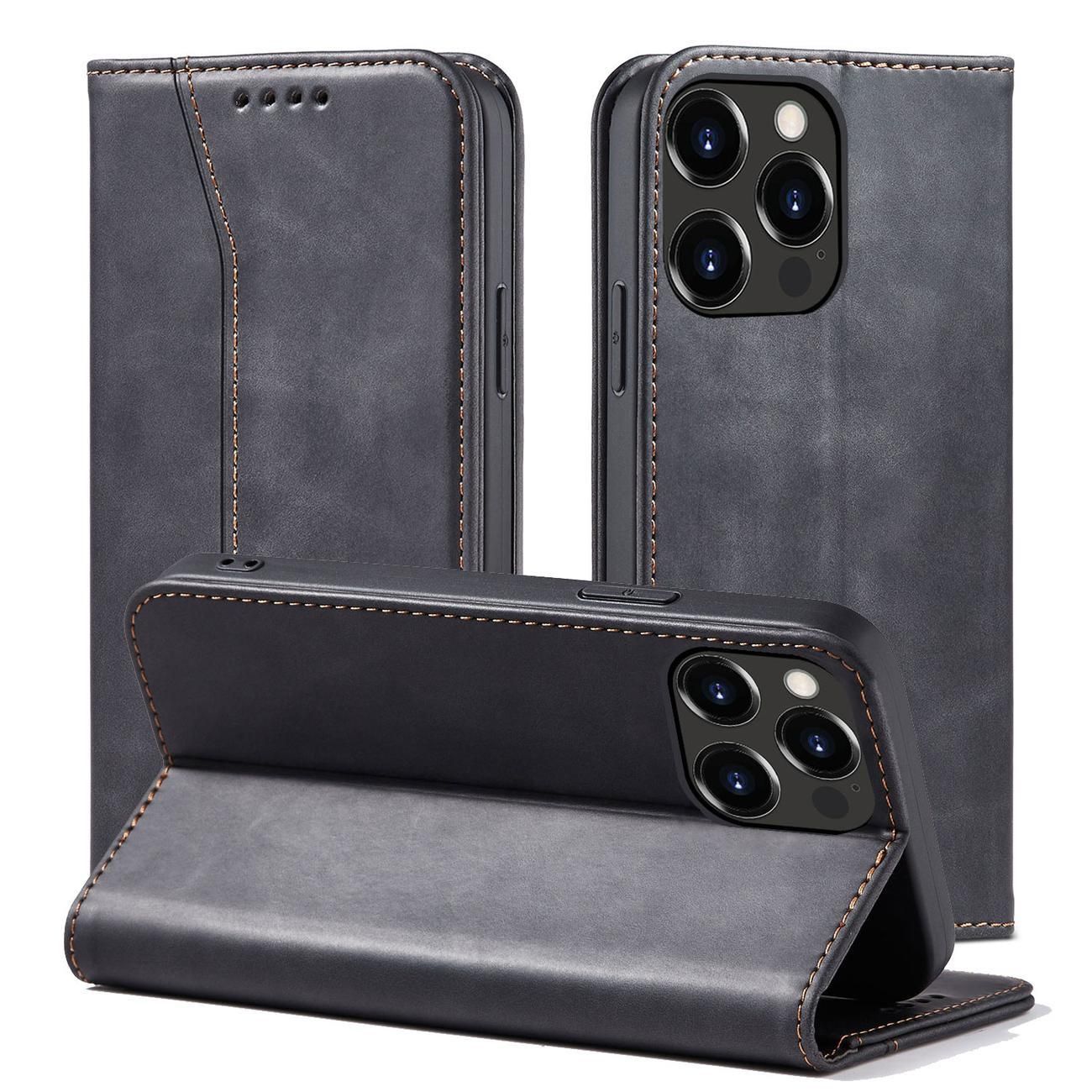 Magnet Fancy Case fodral för iPhone 14 Pro Max flip cover plånboksställ svart bild2