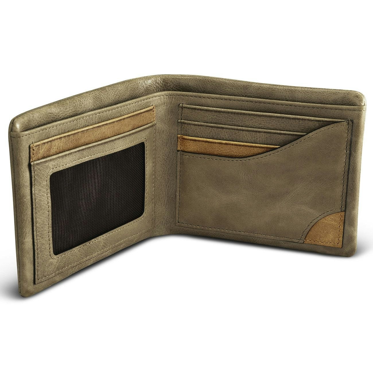 iCarer plånbok i khaki läder bild4