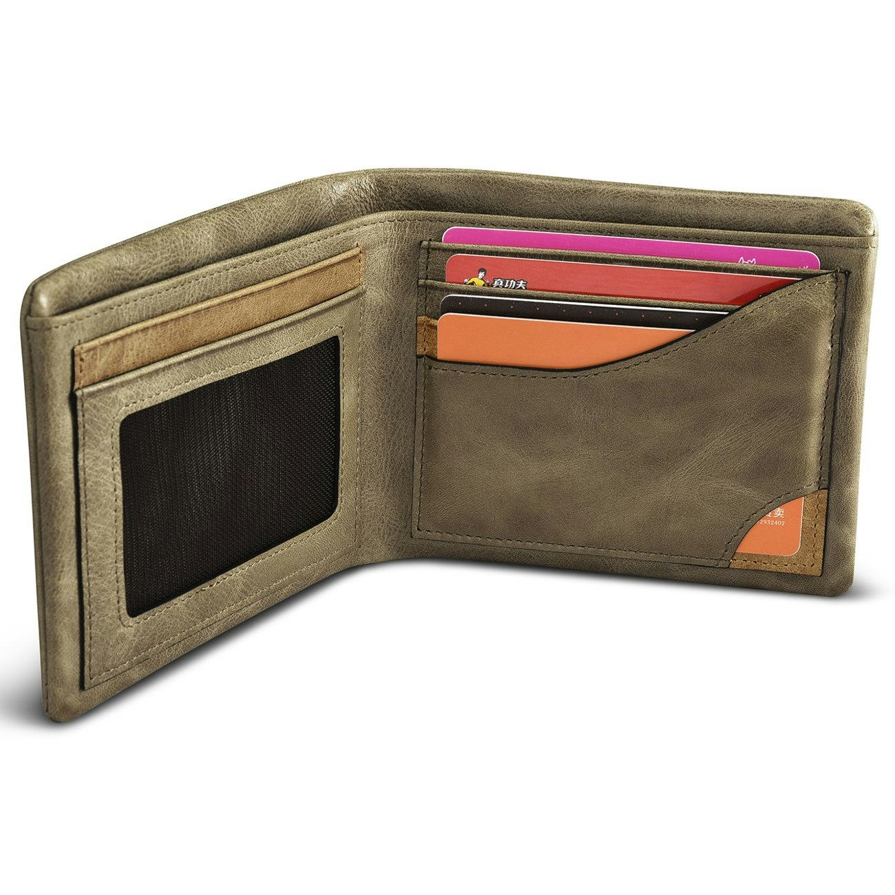 iCarer plånbok i khaki läder bild2