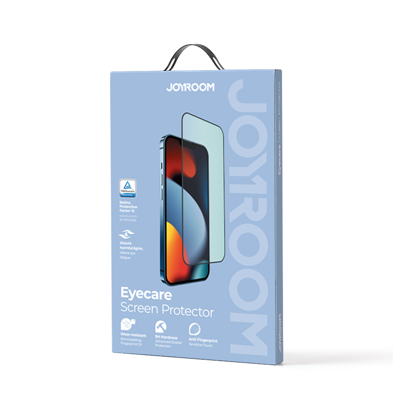 Joyroom Knight Green Glass för iPhone 14 Pro Max med helskärmsfilter mot blått ljus bild5