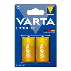 C-batterier (LR14) Varta Longlife, 2-pack