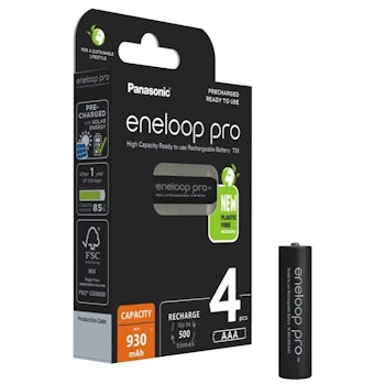 Uppladdningsbara batterier, Panasonic Eneloop PRO NEW Ni-MH 930mAh, 4-pack