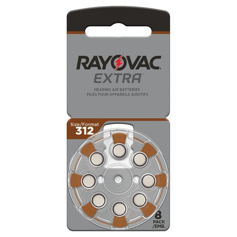 Hörapparatsbatterier Rayovac 312 – 8-Pack