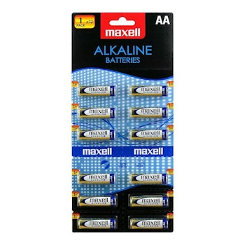 12 x Maxell Alkaline LR6/AA Alkaline Batteri