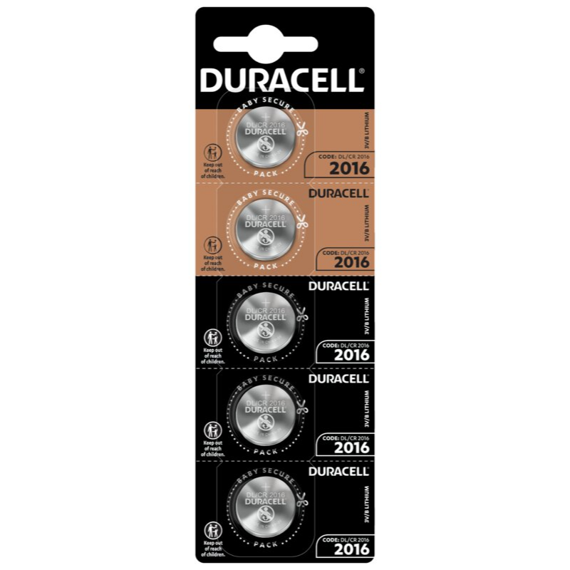 CR2016 Duracell, 5-pack