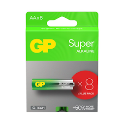 AA baterier, 8 x GP Super Alkaline G-TECH