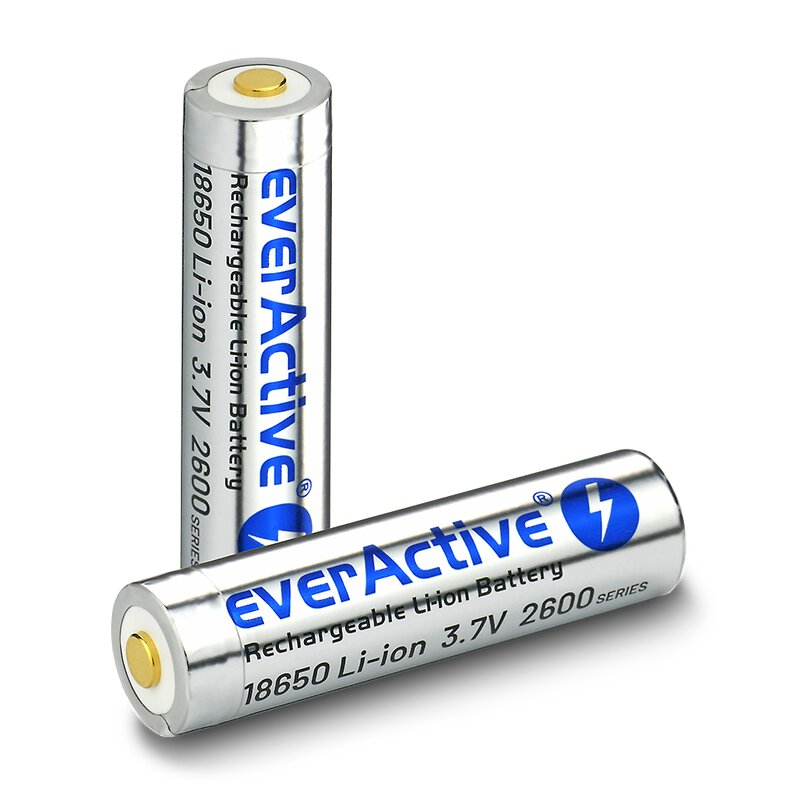 everActive 18650 3,7V Li-ion 2600mAh mikro-USB-batteri med BOX-skydd