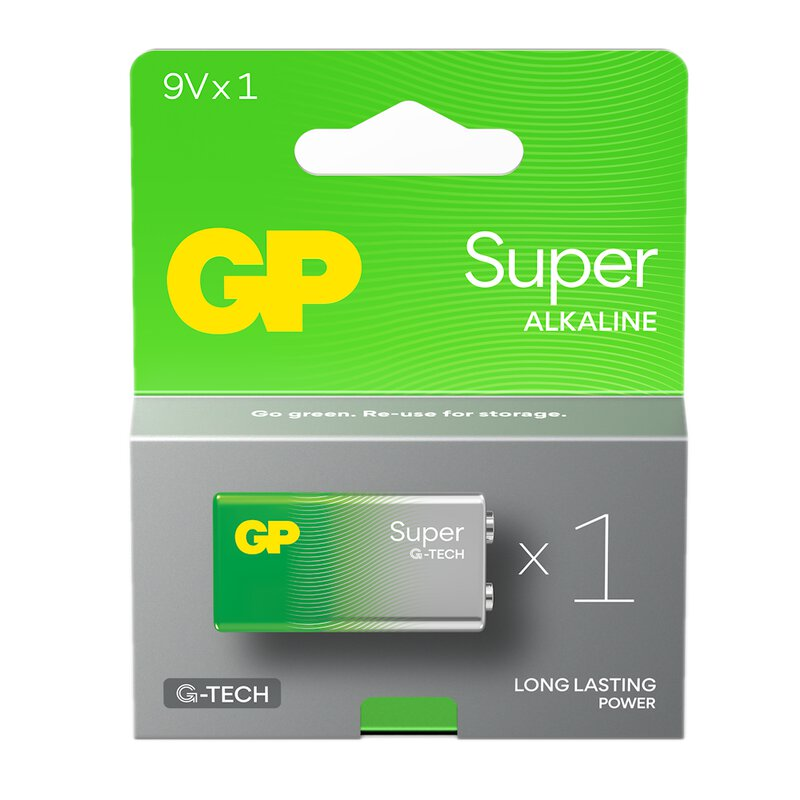 GP Super Alkaline G-TECH 6LR61/9V Alkaline Batteri