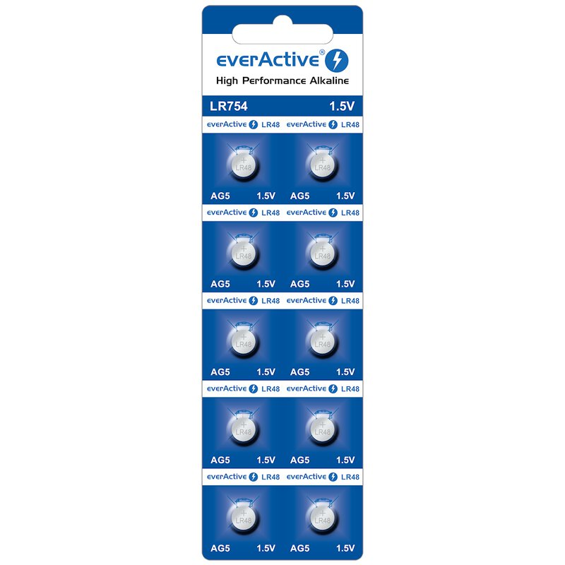 LR48 batteri everActive AG5 /LR754 - 10-pack