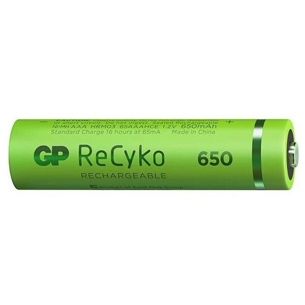 2 x uppladdningsbara batterier AAA / R03 GP ReCyko 650 Series Ni-MH 650mAh
