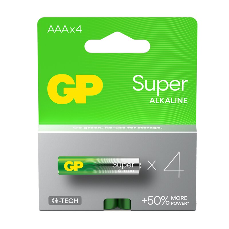 4 x GP Super Alkaline G-TECH LR03 / AAA alkaliskt batteri