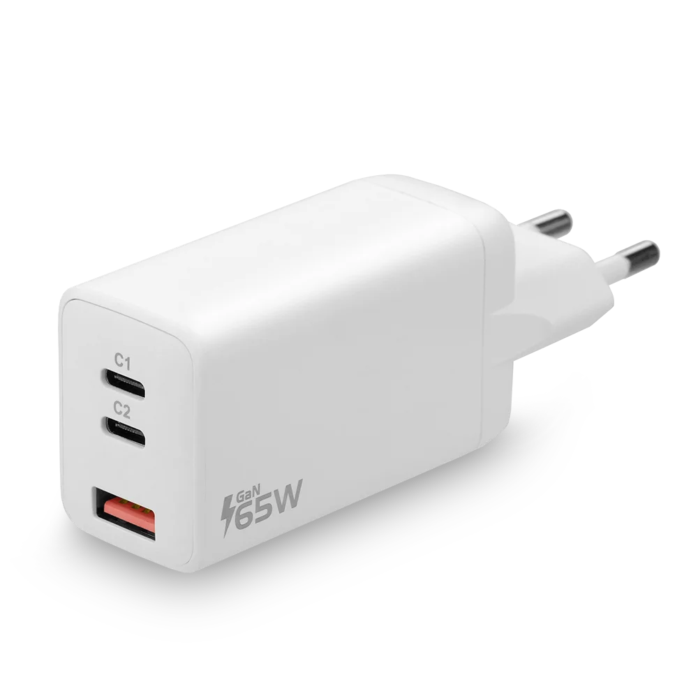 Väggladdare med USB QC4+ och 2x USB-C PD PPS-port