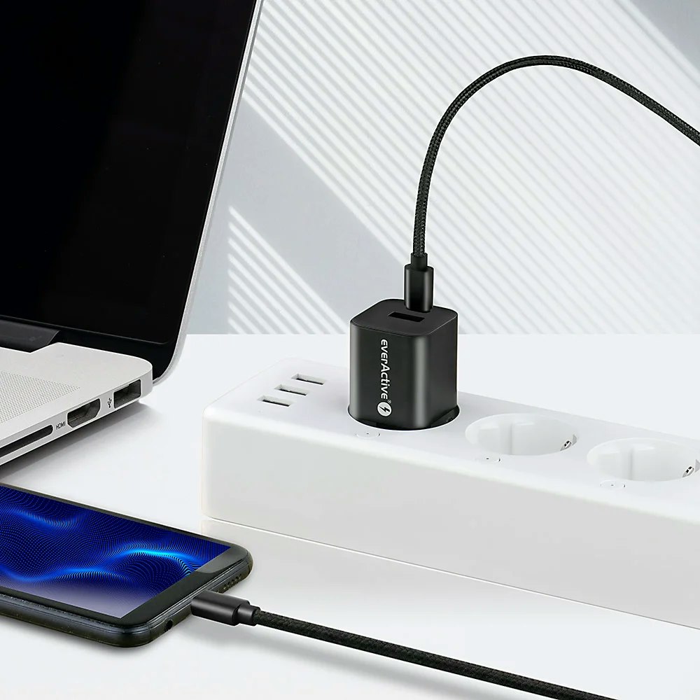 everActive USB-C till USB-C Kabel (1m, 3A, 60W)