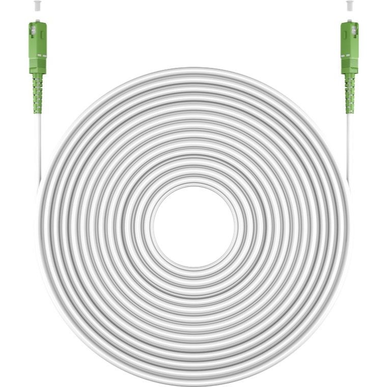 Fiberoptisk kabel Singlemode (OS2) SC-APC Vit, 25 m (Simplex)