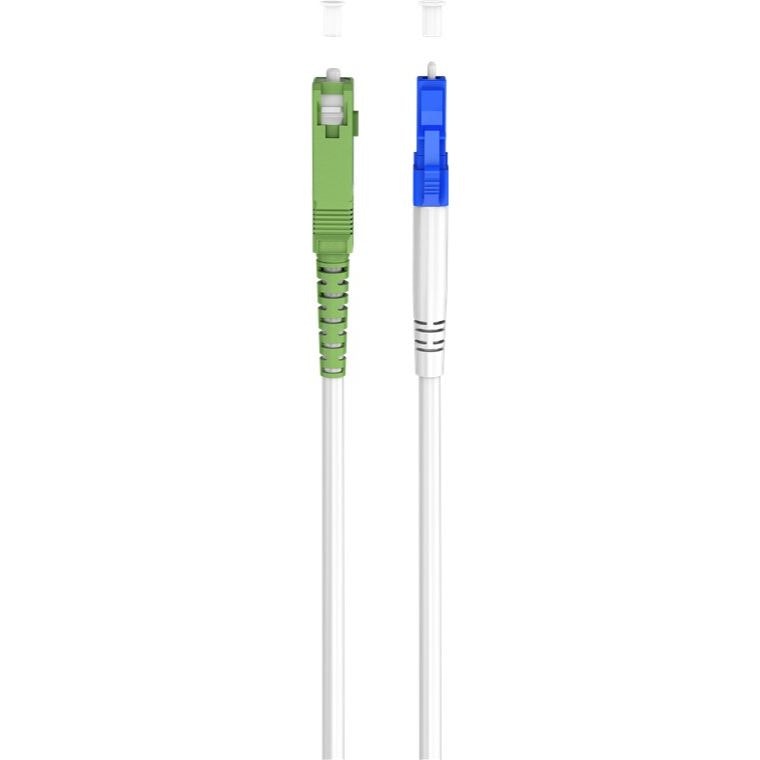 Fiberoptisk Kabel Singlemode (OS2) SC-APC > LC-UPC Vit, 25 m (Simplex)