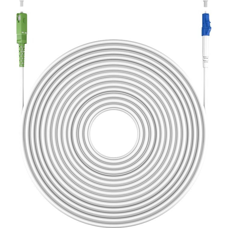 Fiberoptisk Kabel Singlemode (OS2) SC-APC > LC-UPC Vit, 25 m (Simplex)