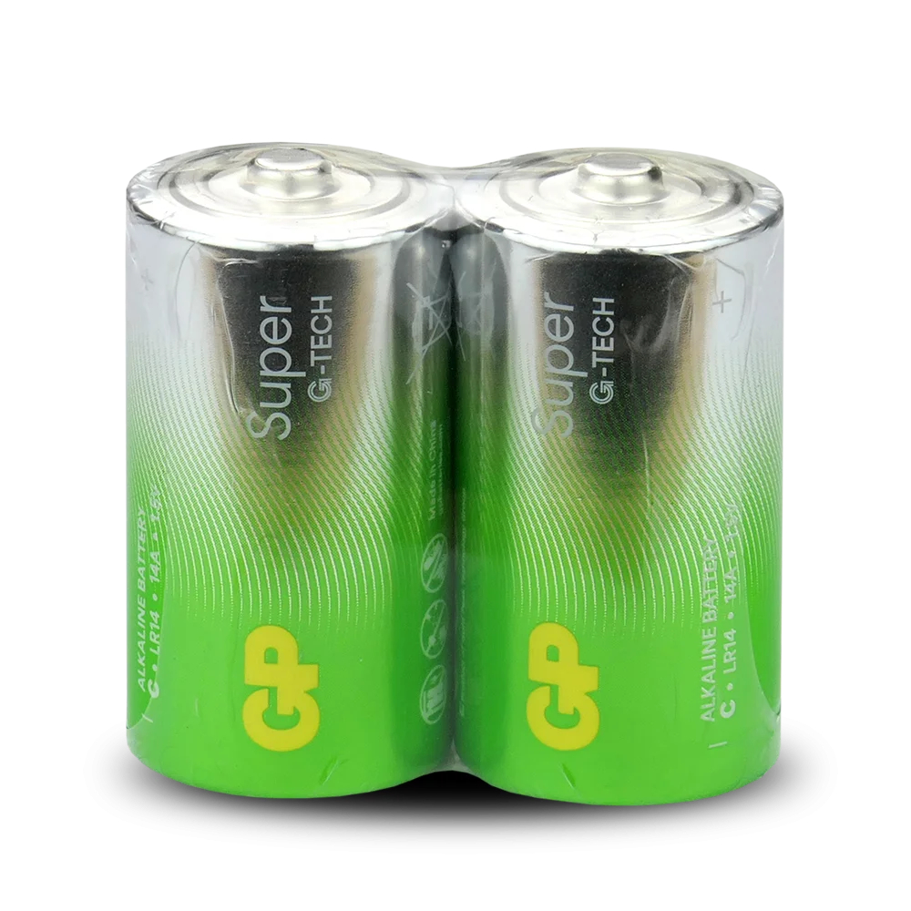 GP Super Alkaline G-TECH LR14/C batterier, 2-pack