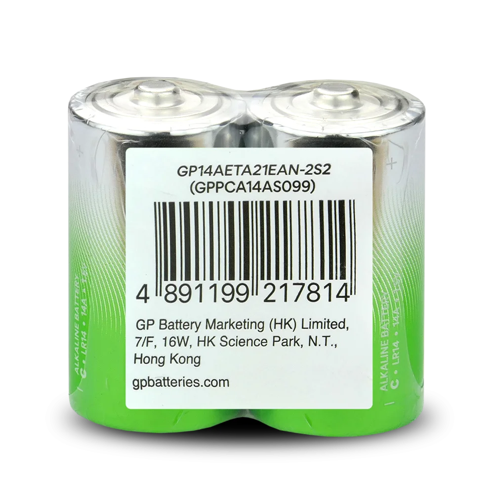 GP Super Alkaline G-TECH LR14/C batterier, 2-pack