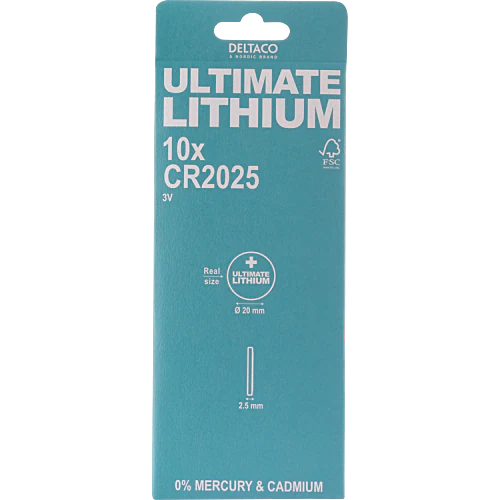 CR2025, 10-pack från Deltaco