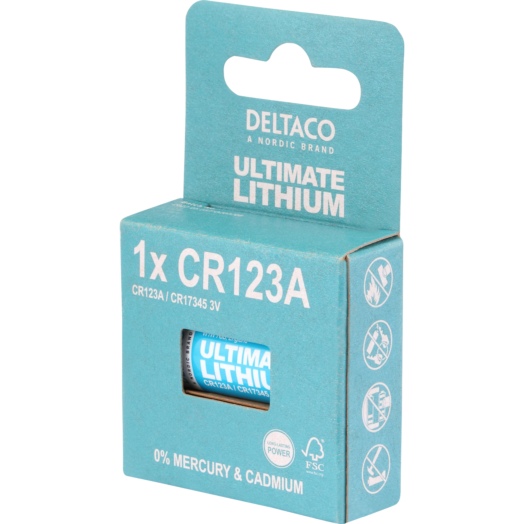 CR123A Litiumbatteri 3V från Deltaco
