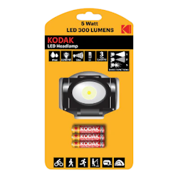 Kodak LED Pannlampa 300lm med Batterier – Kraftfull & Lätt