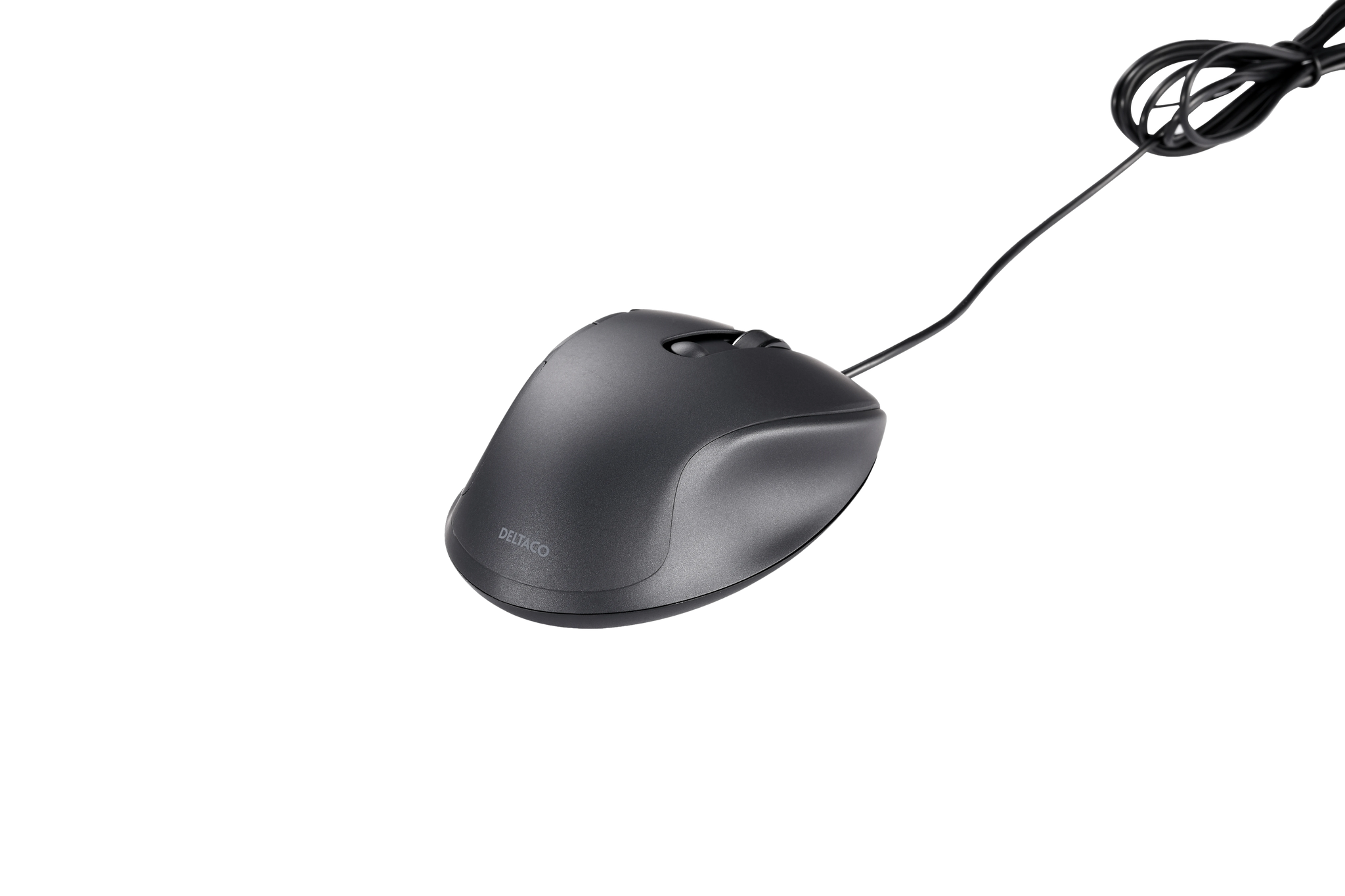DELTACO MS-807 Tyst Kontorsmus – 5 knappar, 600–1600 DPI, USB