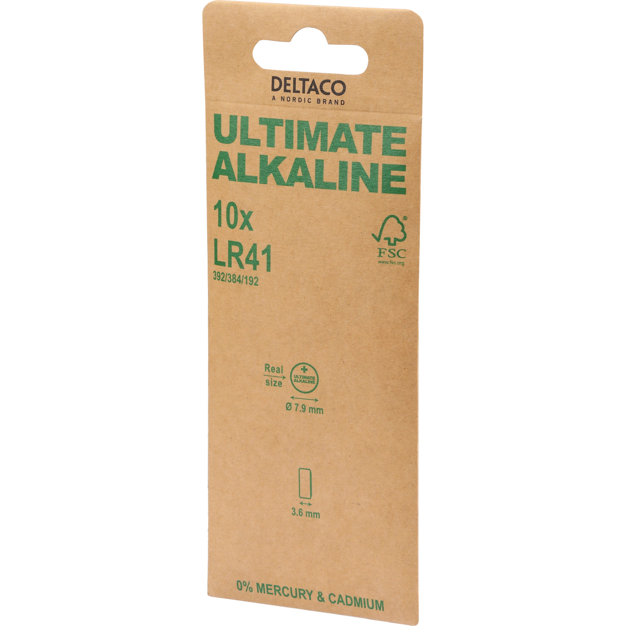 DELTACO Ultimate LR41 Batterier 10-pack