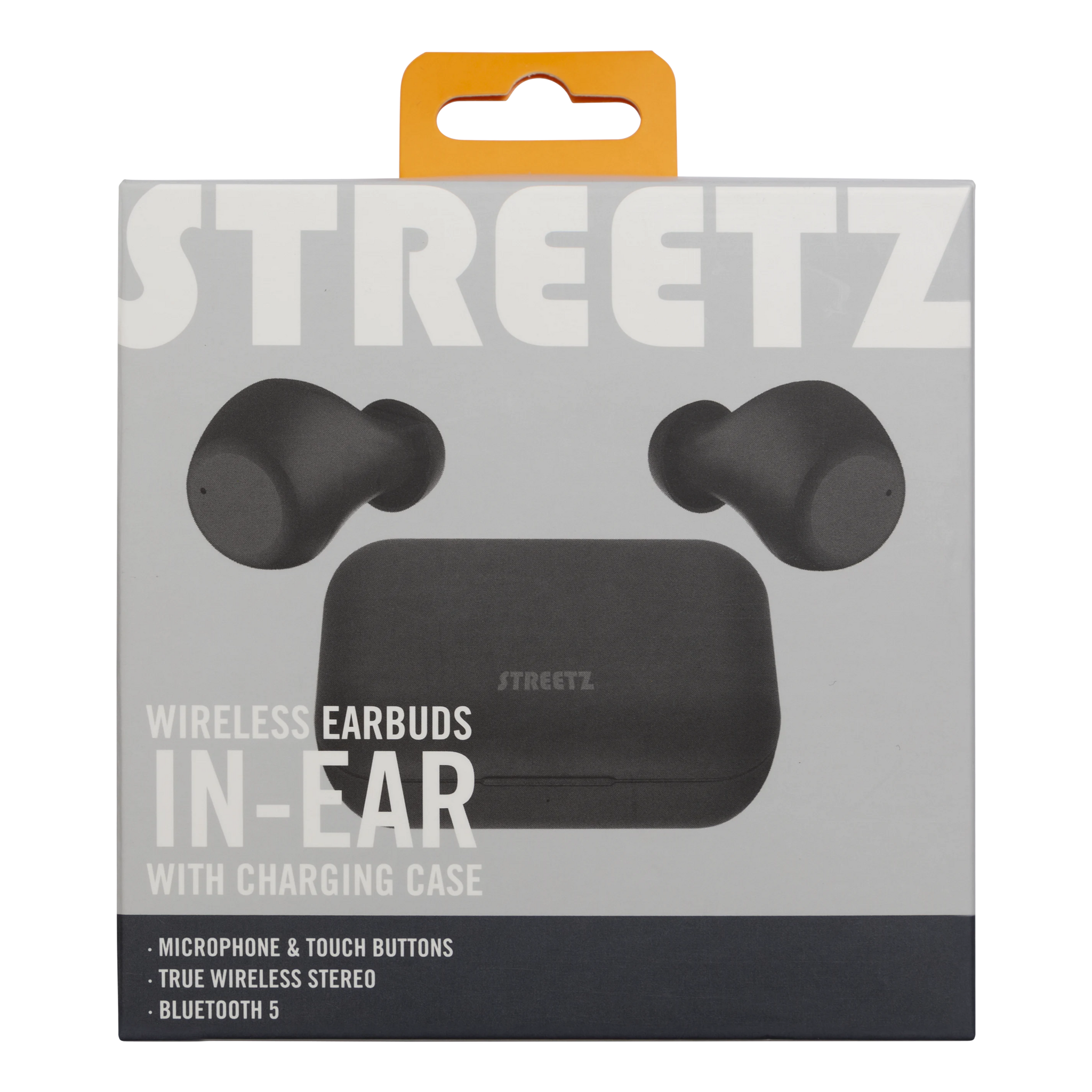 STREETZ TWS-110 trådlösa in-ear-hörlurar svart med Bluetooth 5