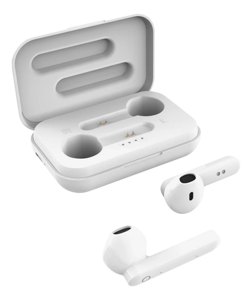 STREETZ TWS-105 True Wireless hörlurar mattvit med Bluetooth 5 och touch-knappar