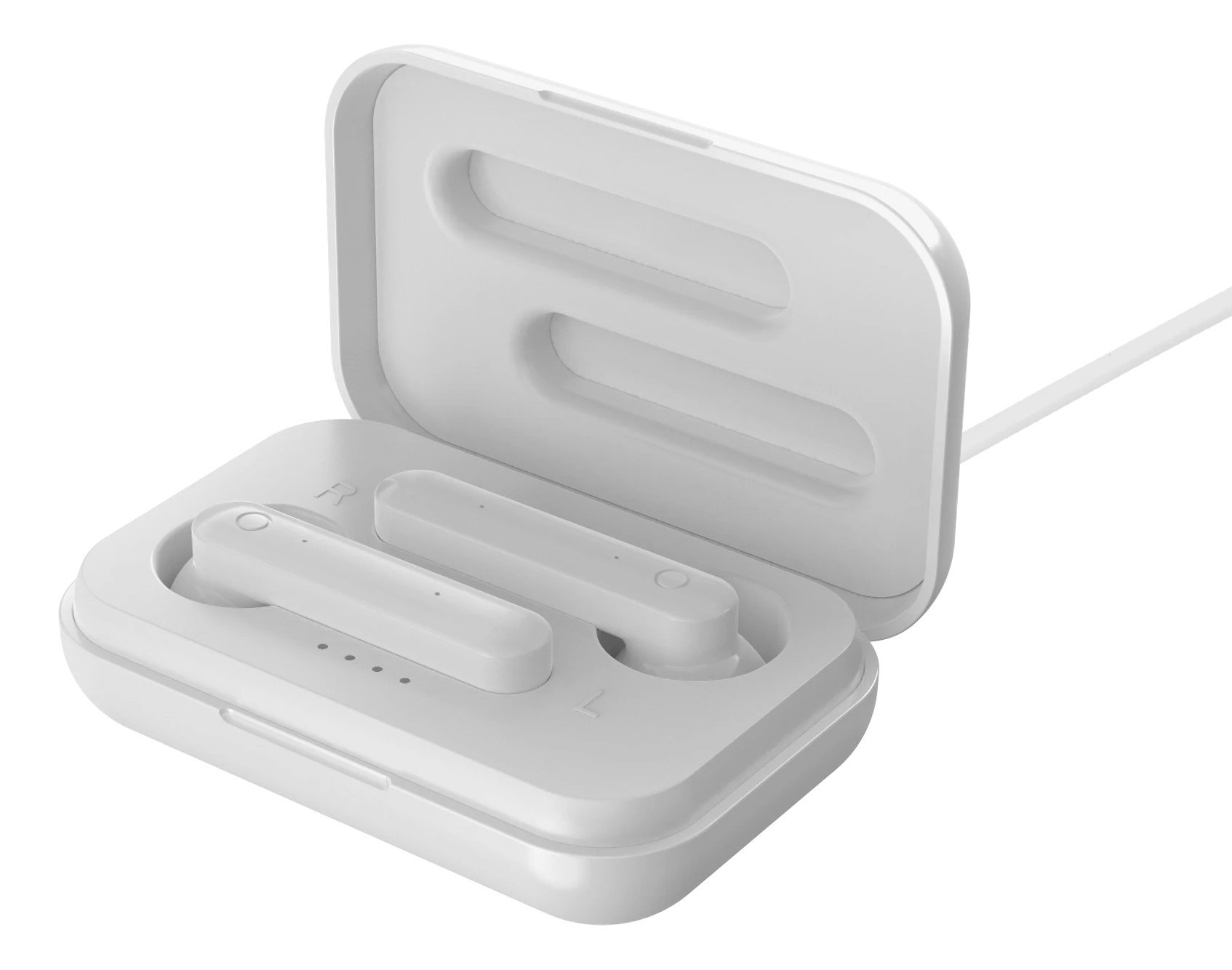 STREETZ TWS-105 True Wireless hörlurar mattvit med Bluetooth 5 och touch-knappar