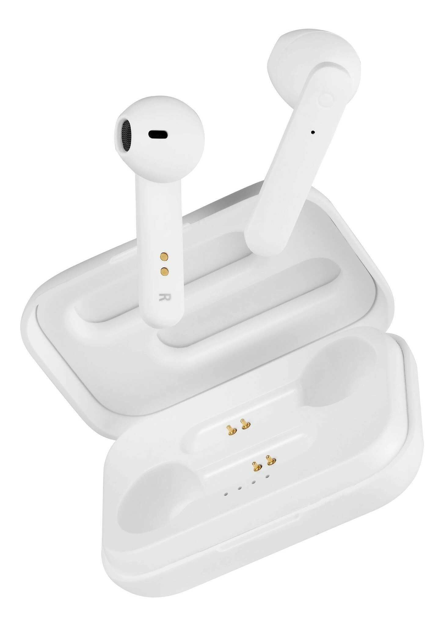 STREETZ TWS-105 True Wireless hörlurar mattvit med Bluetooth 5 och touch-knappar