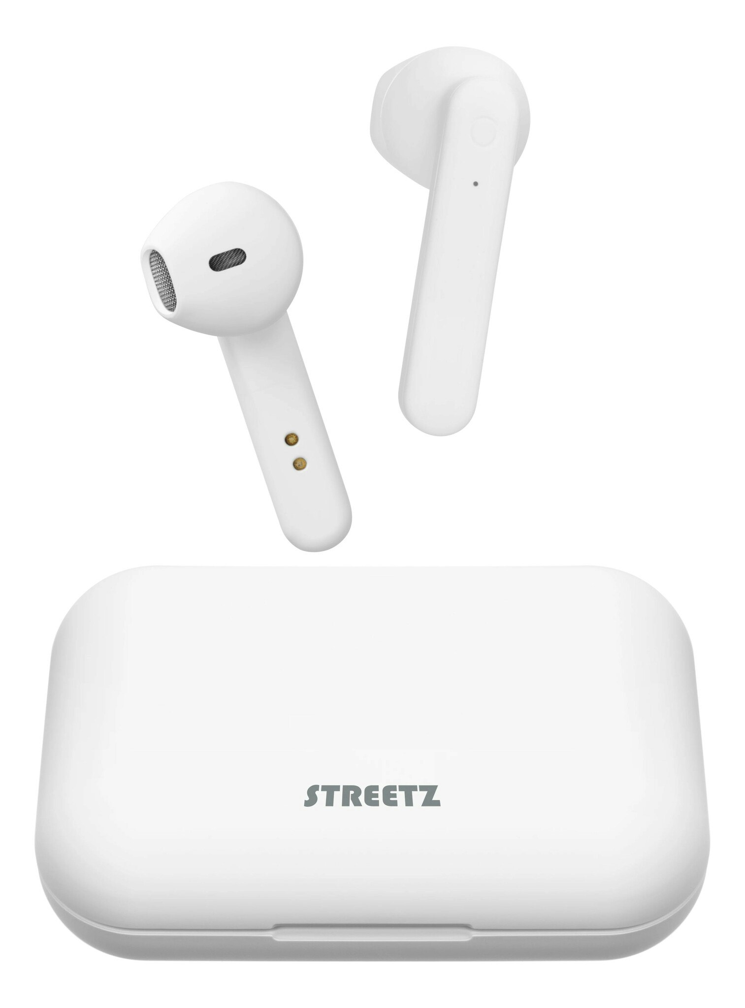 STREETZ TWS-105 True Wireless hörlurar mattvit med Bluetooth 5 och touch-knappar