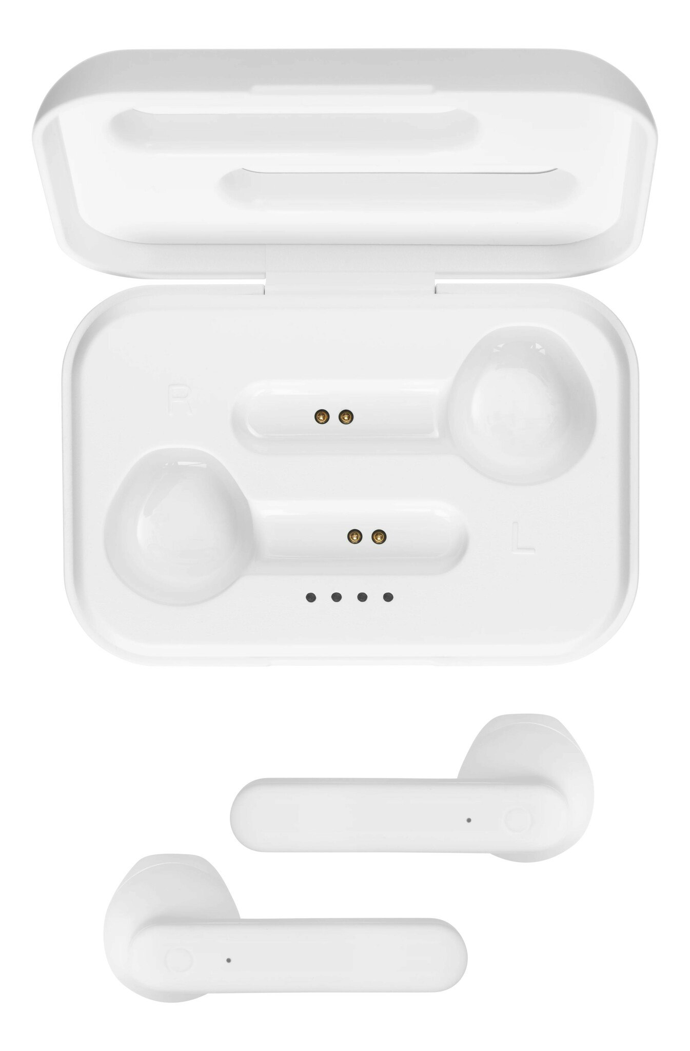 STREETZ TWS-105 True Wireless hörlurar mattvit med Bluetooth 5 och touch-knappar