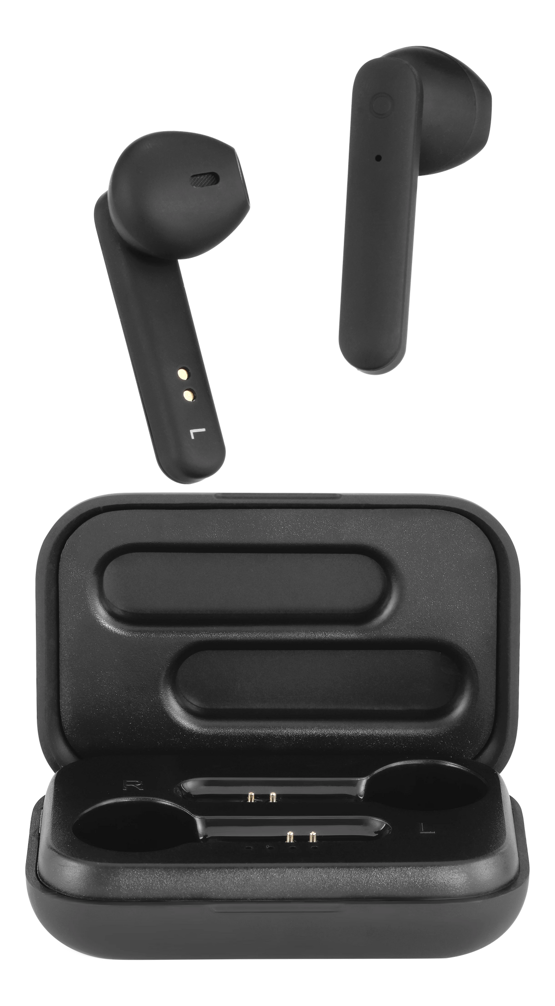 STREETZ TWS-104 True Wireless Hörlurar – Mattsvart | Bluetooth 5 och Laddningetui
