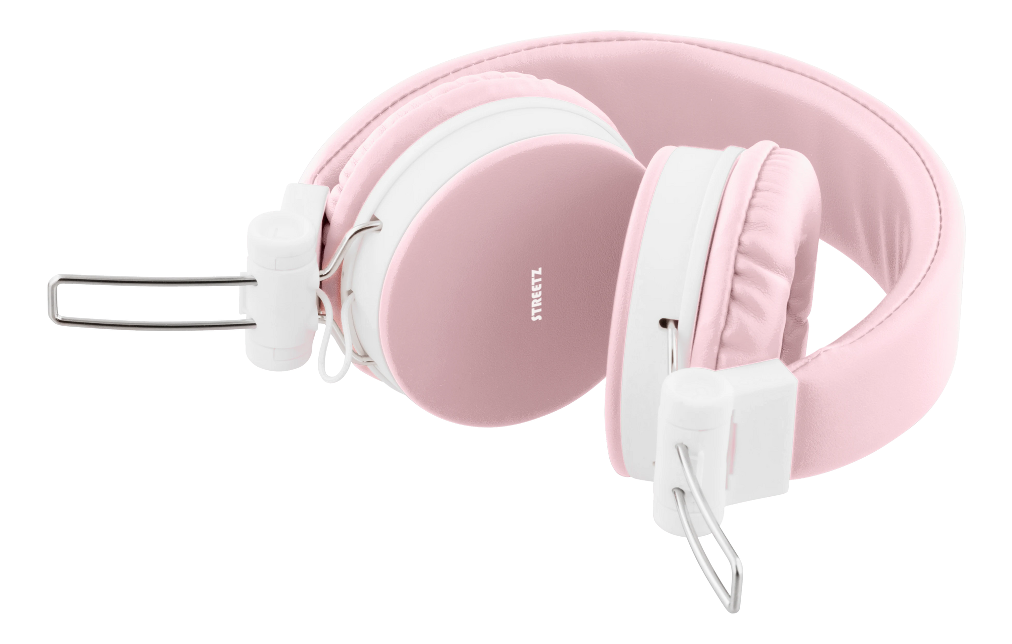 STREETZ HL-W202 Hopfällbara Hörlurar med Mikrofon – Rosa | 3,5 mm Anslutning