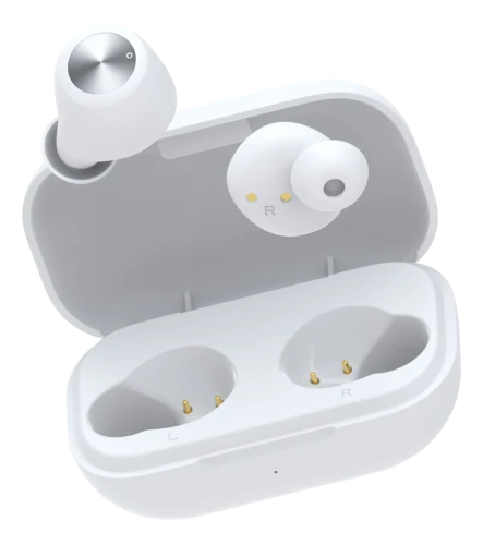 STREETZ TWS-111 trådlösa vita in-ear-hörlurar med Bluetooth 5 och laddningetui