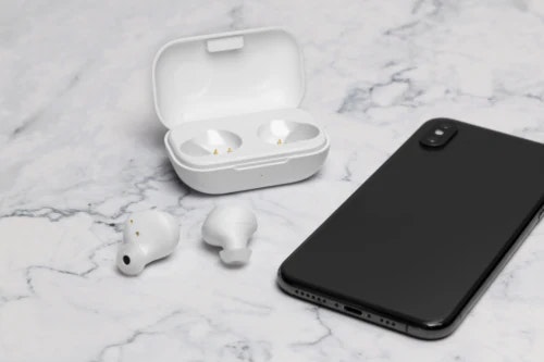 STREETZ TWS-111 trådlösa vita in-ear-hörlurar med Bluetooth 5 och laddningetui